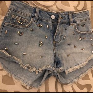 ZARA EMBELLISHED JEWEL SHORTS WOMEN SIZE 00